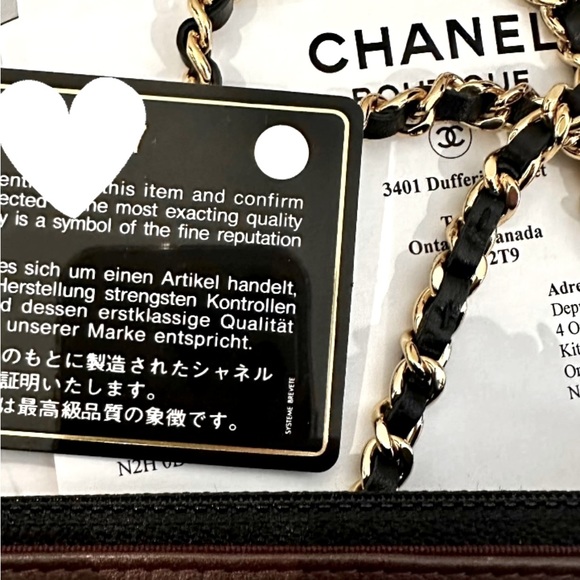 Classic Chanel Lambskin Wallet on Chain Black with Pale gold hardware NWT - Picture 6 of 12